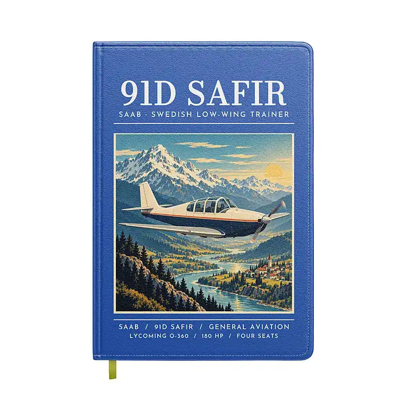 Saab 91D Safir - Poster - Notebook - Blue