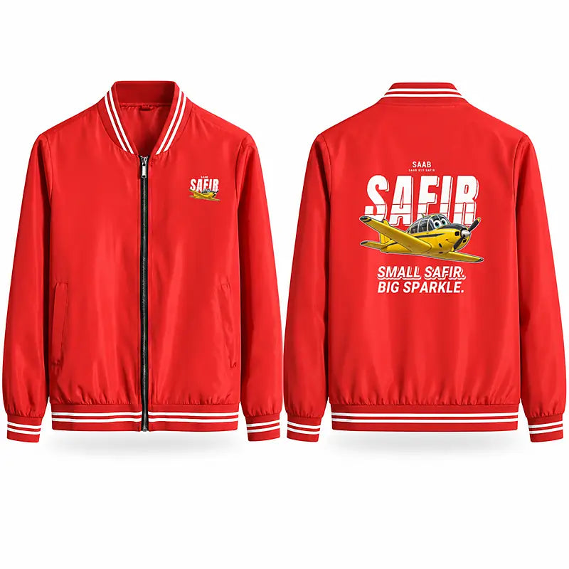 Saab 91D Safir Stylish Jackets - Baseball Collar - Cartoon - Red