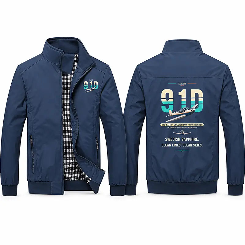 Saab 91D Safir Stylish Jackets - Stand Collar - Original - Navy Blue