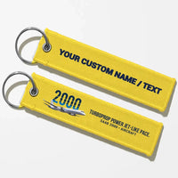 Thumbnail for Saab 2000 Aviator Key Chains - Yellow - Personalized