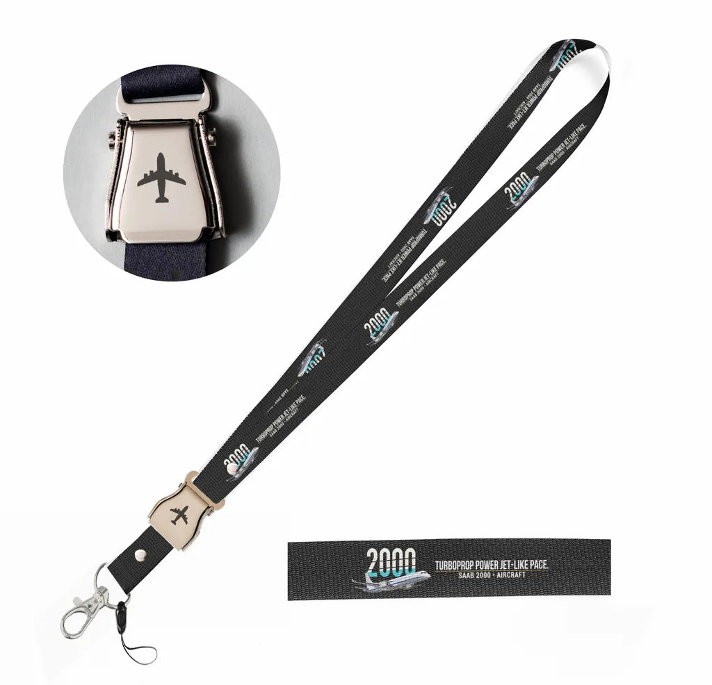 Saab 2000 seat belt lanyard - black
