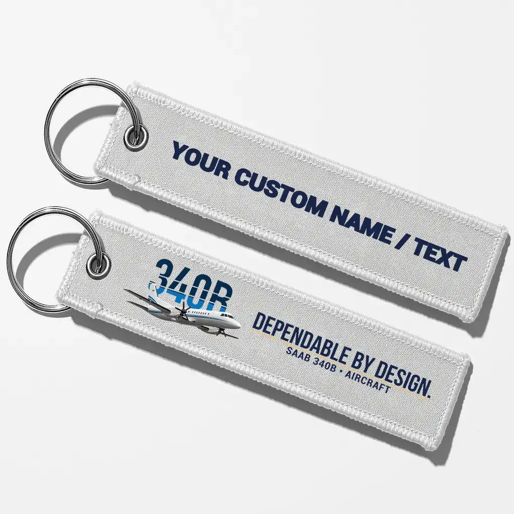 Saab 340B Aviator Key Chains - White - Personalized