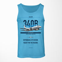 Thumbnail for Saab 340B design on sky blue tank top