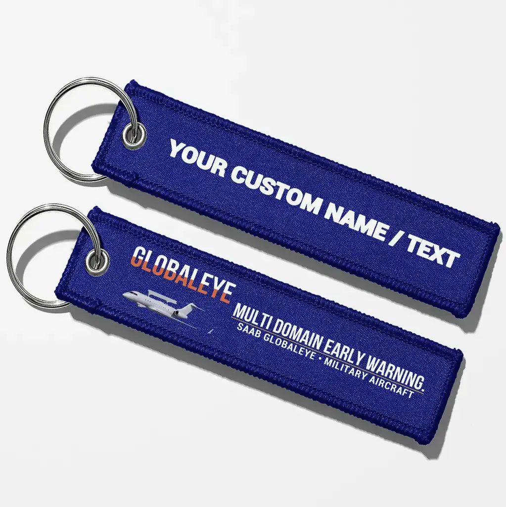 Saab GlobalEye Aviator Key Chains - Blue - Personalized