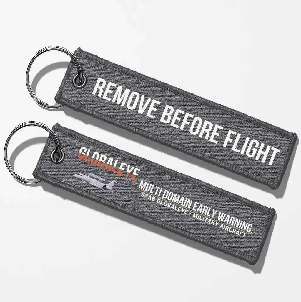 Saab GlobalEye Aviator Key Chains - Gray - Remove Before Flight