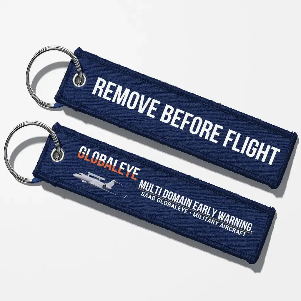 Saab GlobalEye Aviator Key Chains - Navy Blue - Remove Before Flight
