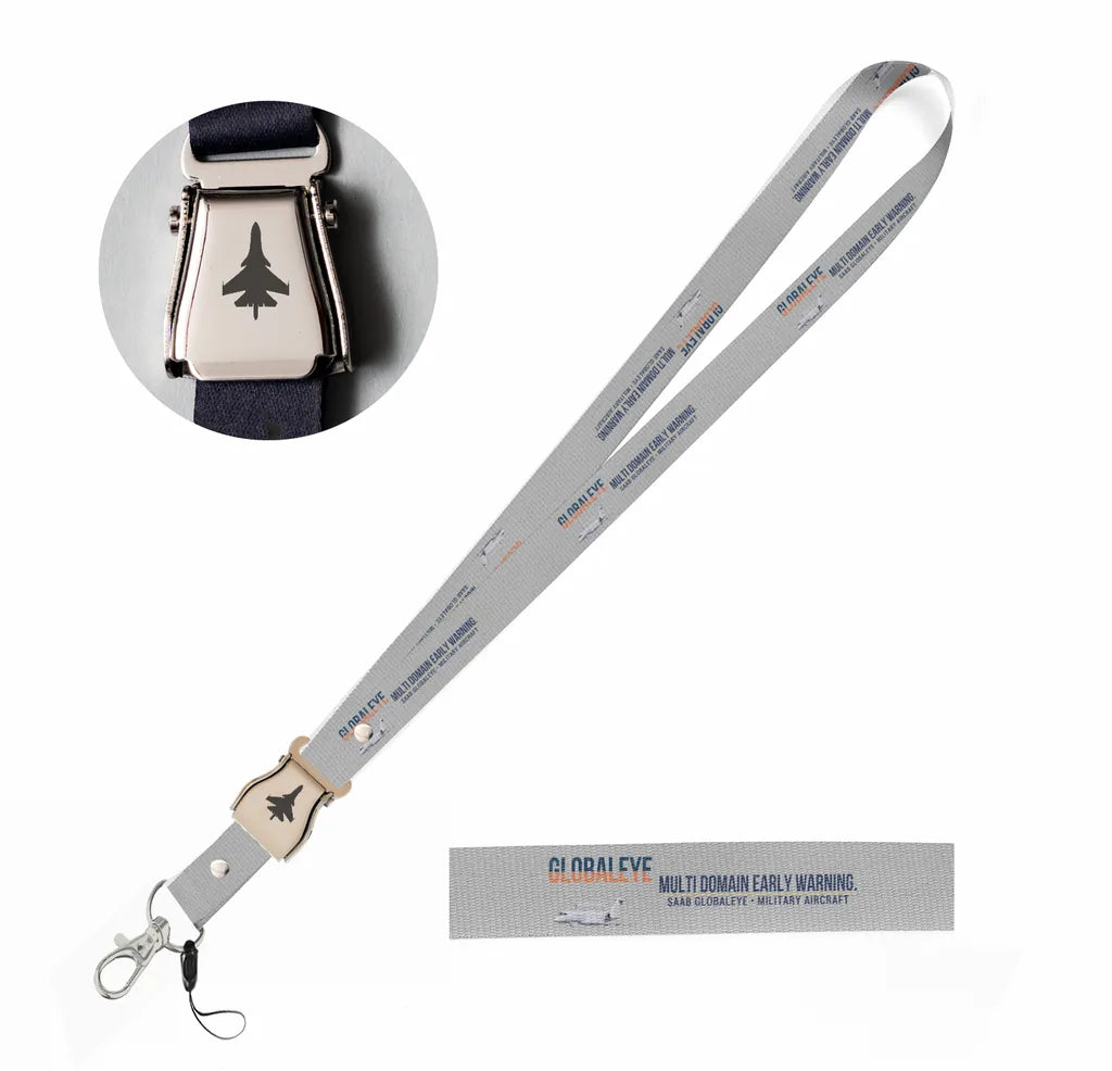Saab GlobalEye seat belt lanyard - light gray