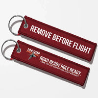 Thumbnail for Saab JAS 39C Gripen Aviator Key Chains - Dark Red - Remove Before Flight