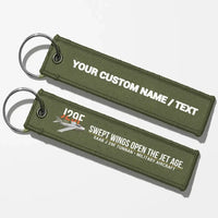 Thumbnail for Saab J 29F Tunnan Aviator Key Chains - Green Army - Personalized
