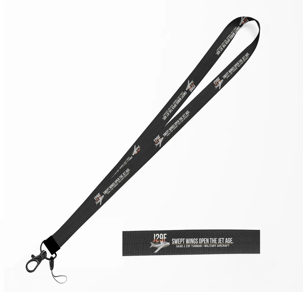 Saab J 29F Tunnan lanyard - black