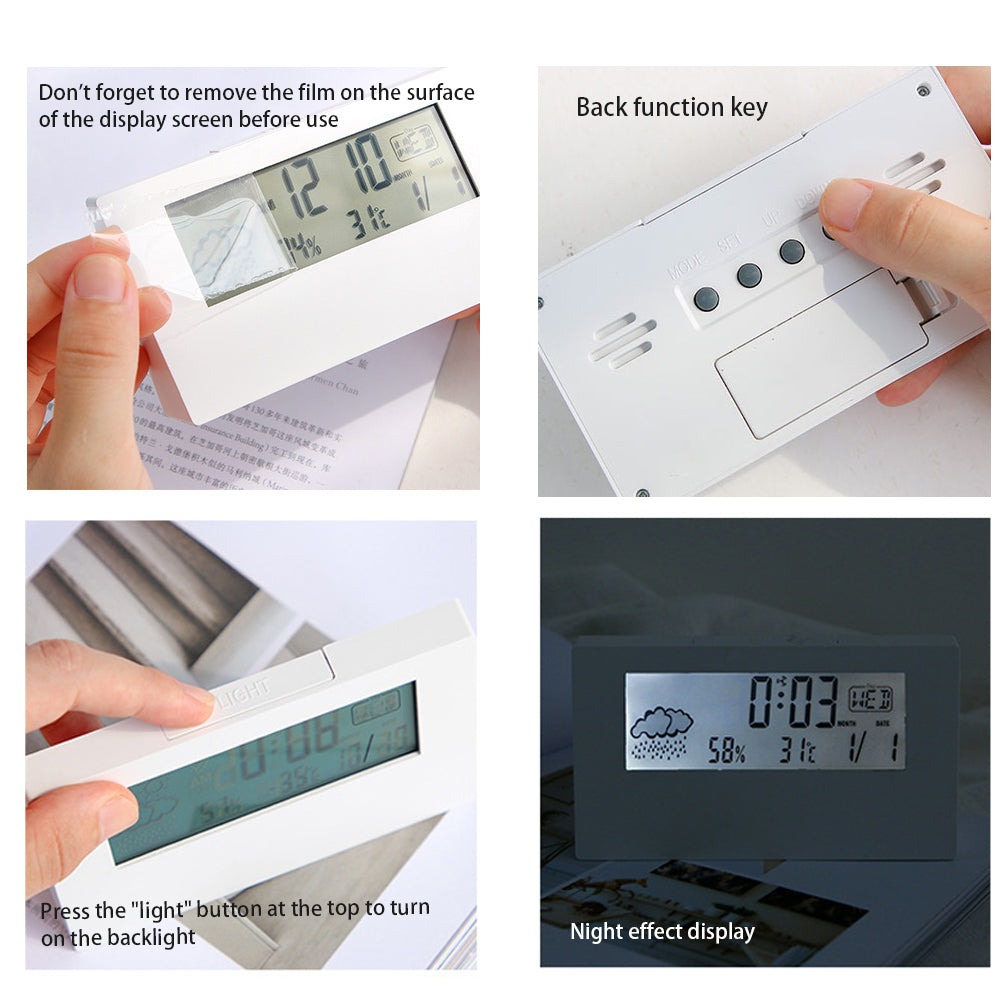 LED Thermo-Hygrometer Alarm Clock for Indoor