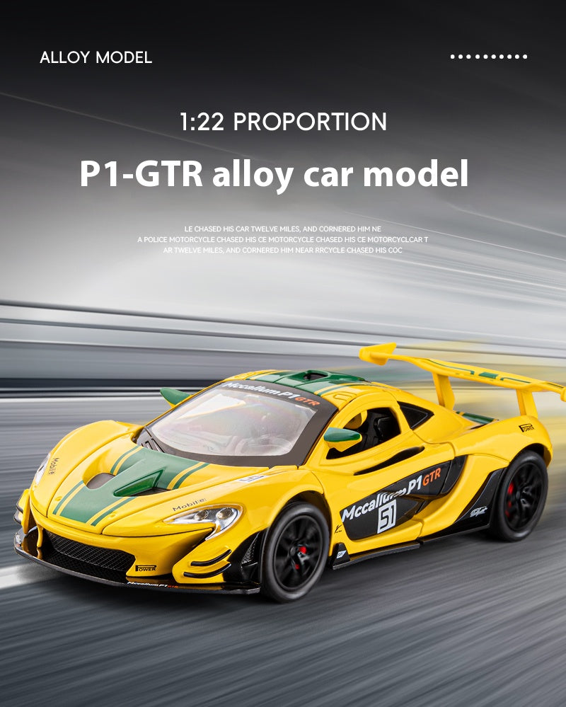 1:22 McLaren P1 GTR Alloy Supercar Model with Sound-Light