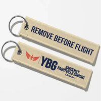 Thumbnail for Saguenay-Bagotville Airport (YBG) Aviator Key Chains - Beige - Remove Before Flight