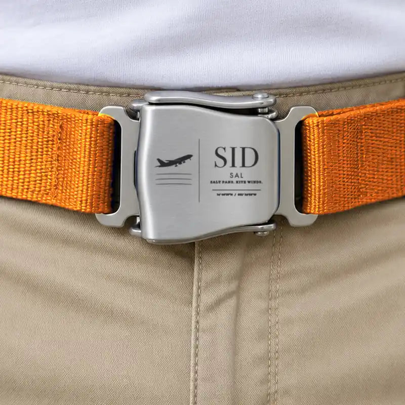 Sal Amílcar Cabral International Airport (SID) - Fashion Airplane Seat Belts - Orange+ Dark Color LOGO
