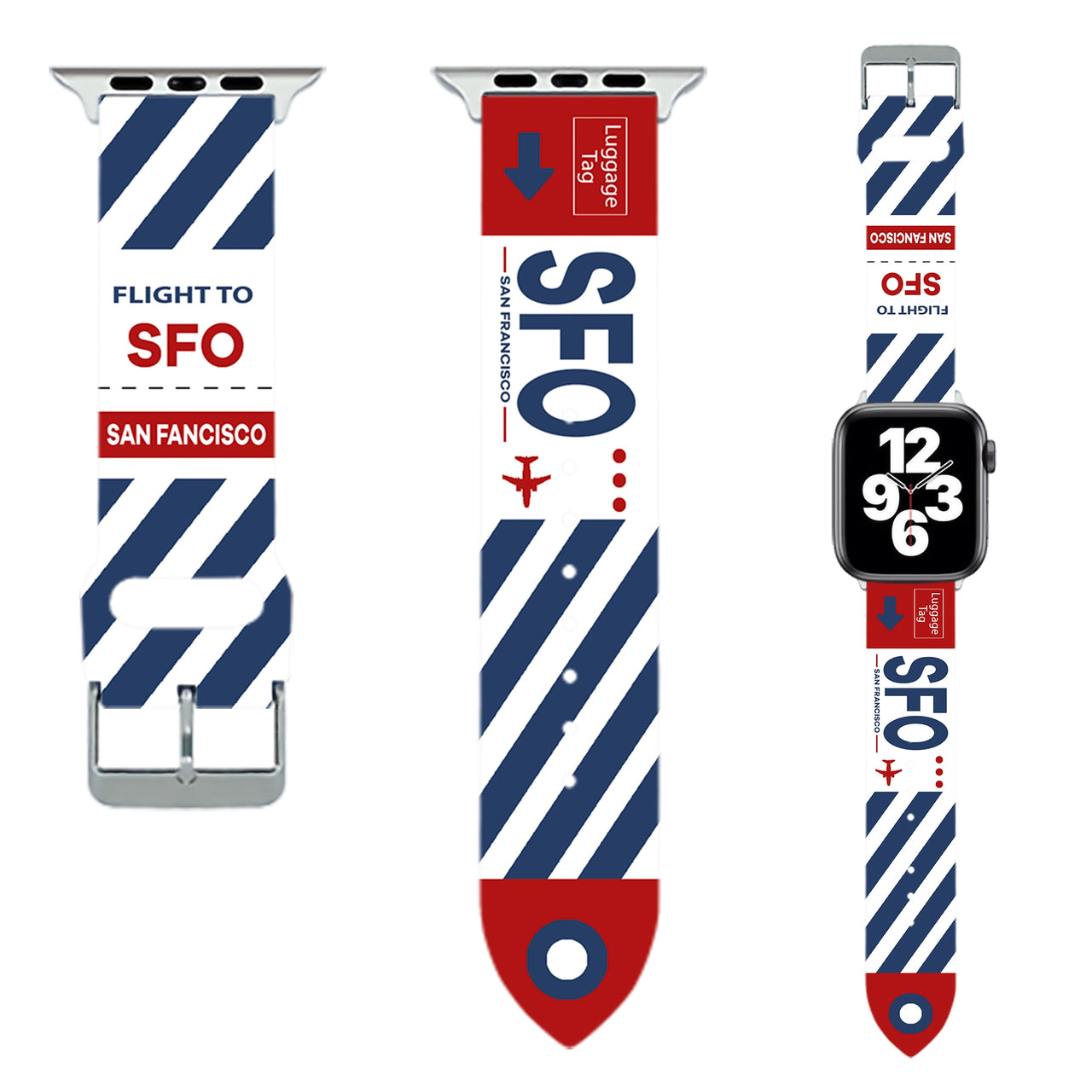 San Francisco (SFO) Designed Soft Silicone Apple Watch Bands