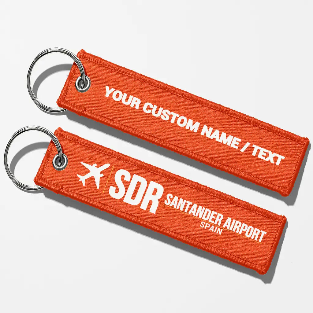 Santander Airport (SDR) Aviator Key Chains - Orange - Personalized
