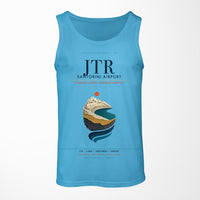 Thumbnail for Santorini Airport (JTR) design on sky blue tank top