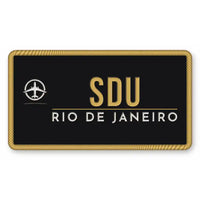 Thumbnail for Santos Dumont Airport (SDU) Patches - Rectangle - Black Gold