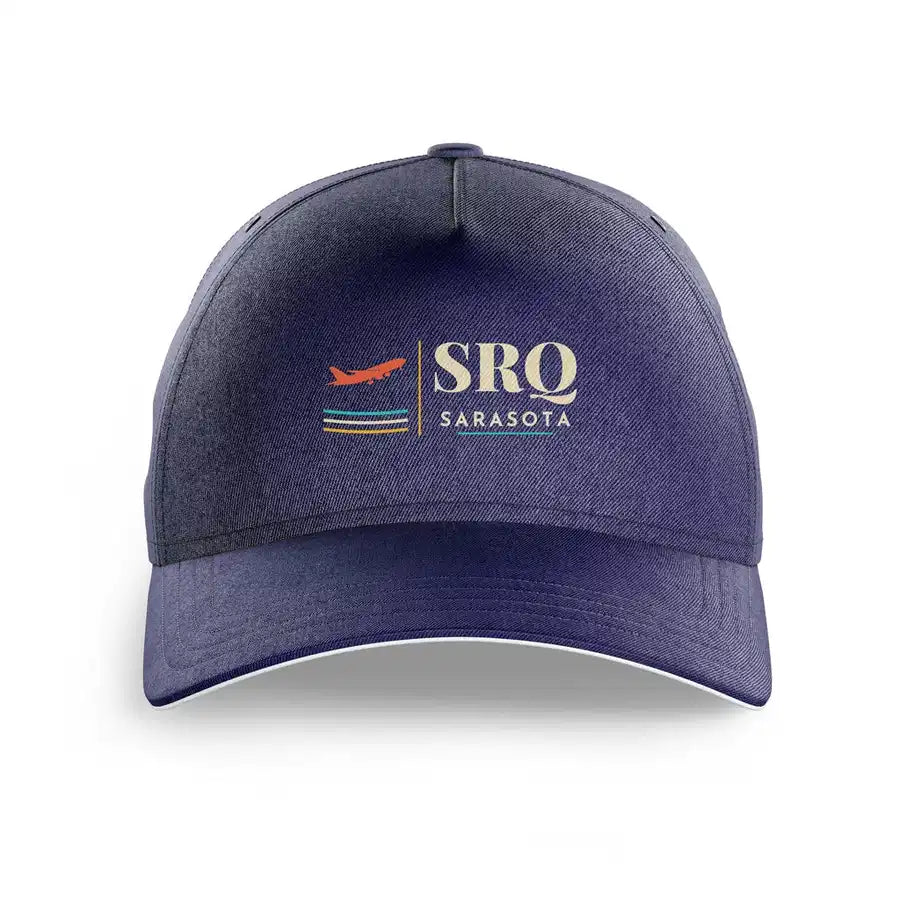 Sarasota Bradenton International Airport (SRQ) printed hat - dark blue
