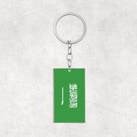 Thumbnail for Saudi Arabia Flag Designed Stainless Steel Flag Key Chains (Double Side)