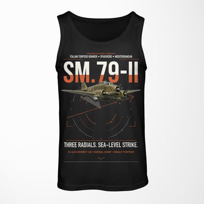 Savoia-Marchetti SM.79-II Sparviero design on black tank top