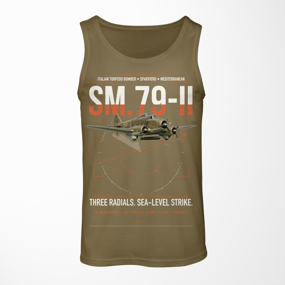 Savoia-Marchetti SM.79-II Sparviero design on green army tank top