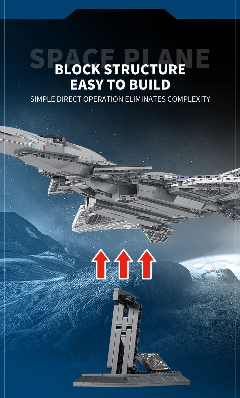 1226pcs South Gate Plan White Emperor Sky Fighter Technical MOC Bricks
