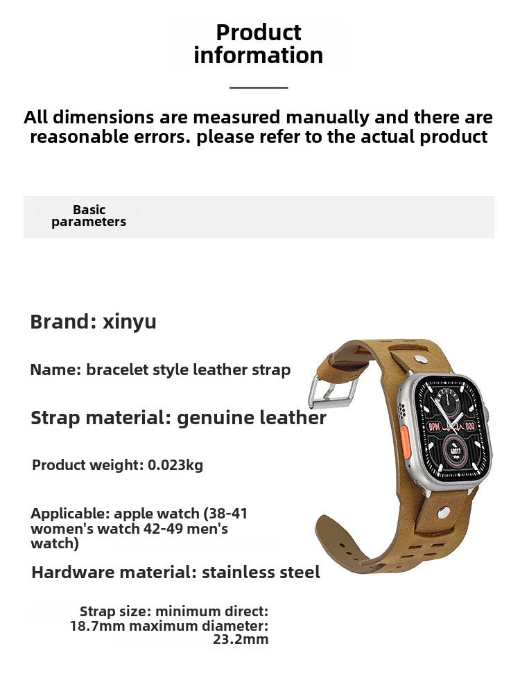 Leather Strap For Apple Watch Bracelet - view 7