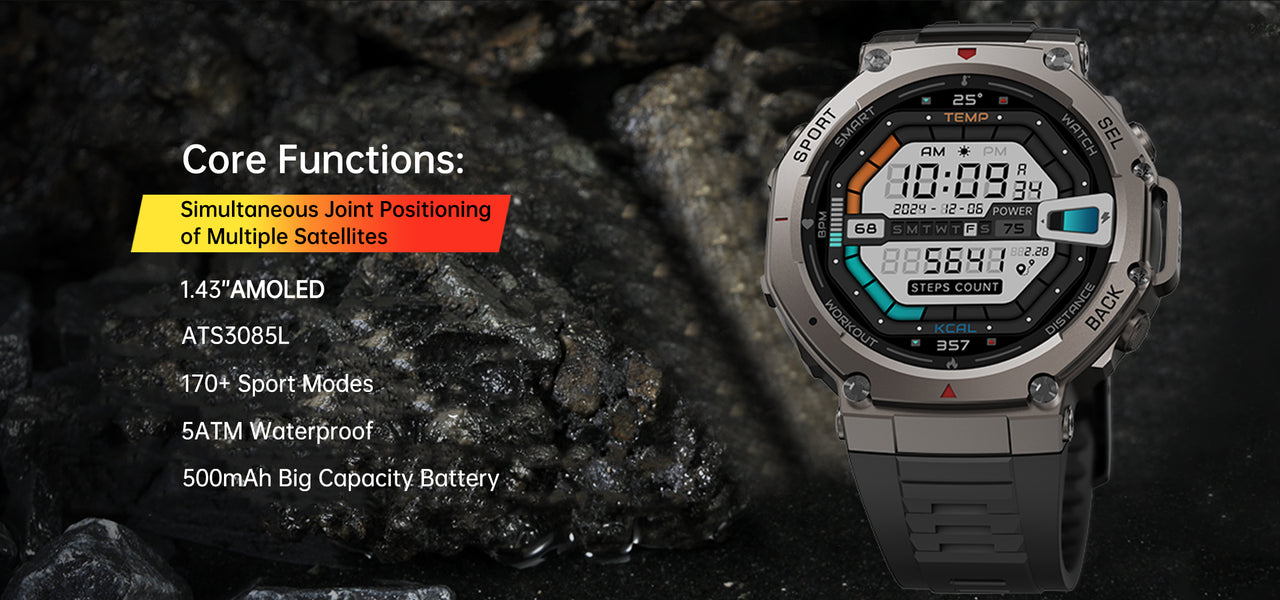 DM58: GPS Smart Watch with 1.43" AMOLED, Multi-Satellite Compatibility (GLONASS/BDS) & 5ATM Waterproof Design