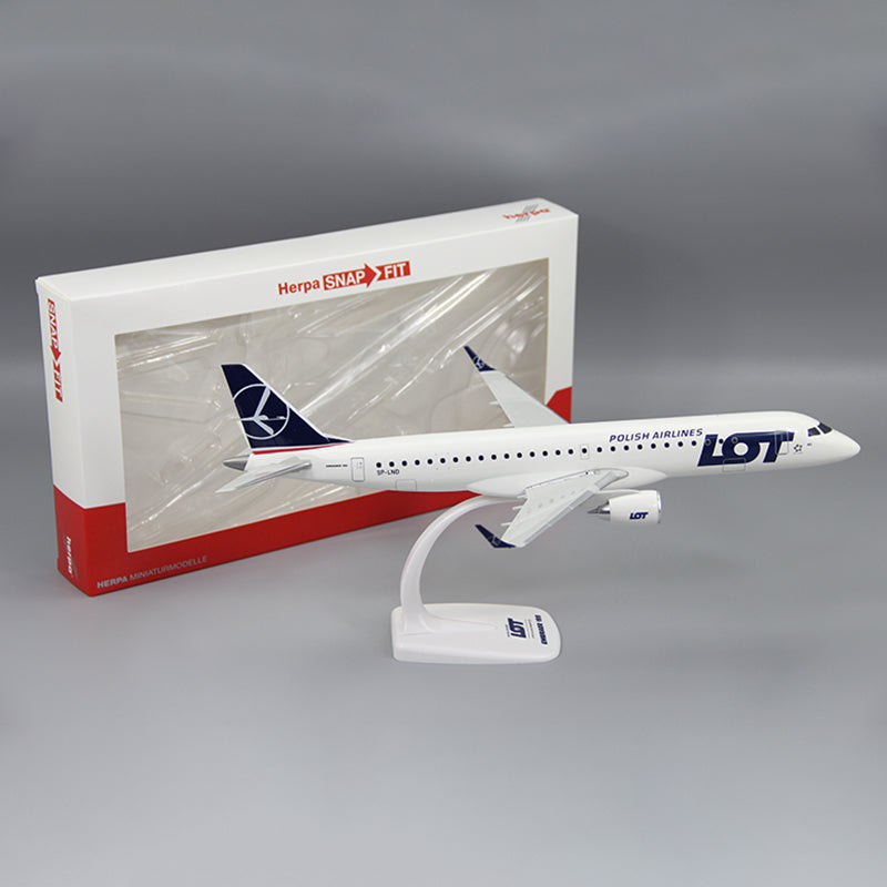 LOT Polish Air E195 E-195 Airplane Model (1/100 Scale)