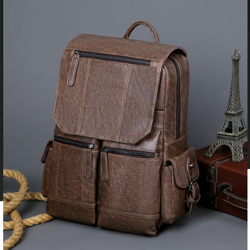 Fashion Vintage PU Leather Men's Backpack