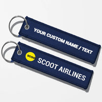 Thumbnail for Scoot Airlines Crew & Staff Tag Key Chains - Navy Blue - Personalized