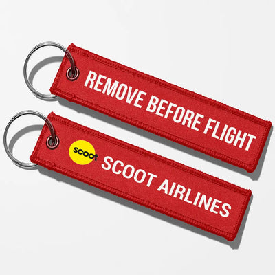 Scoot Airlines Crew & Staff Tag Key Chains - Red - Remove Before Flight