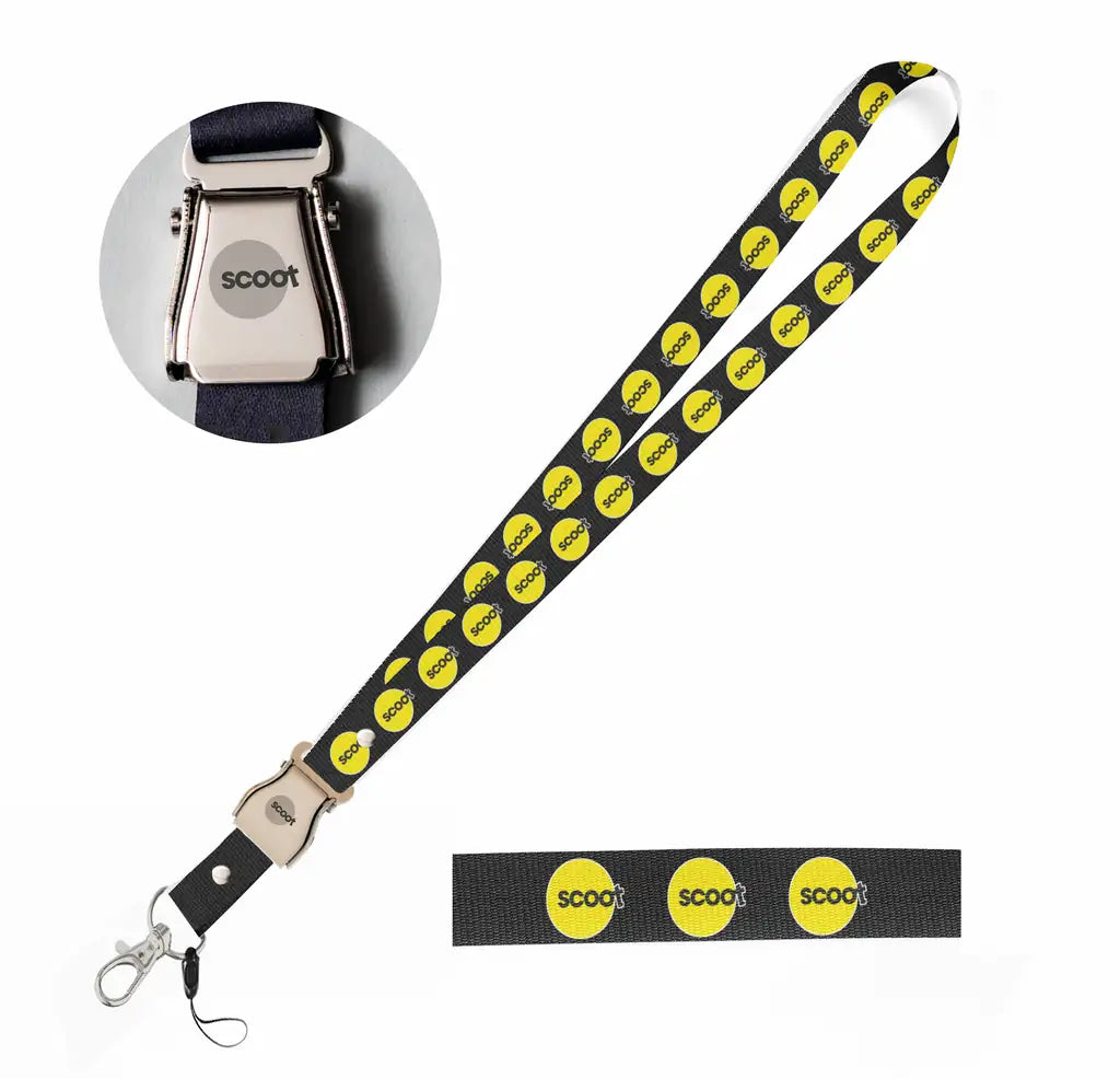 Scoot Airlines seat belt lanyard - black