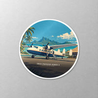 Thumbnail for Scottish Aviation Twin Pioneer Series 3 - 3D - Circle Sticker - Close-up