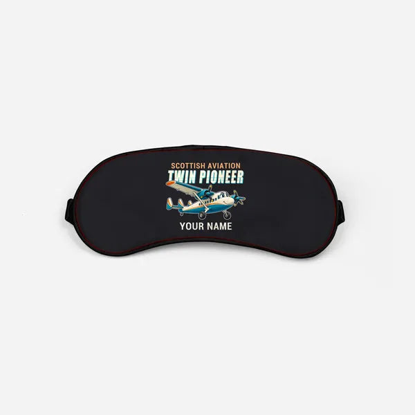 Scottish Aviation Twin Pioneer Series 3 - Cartoon + Name - Sleep Mask - Black