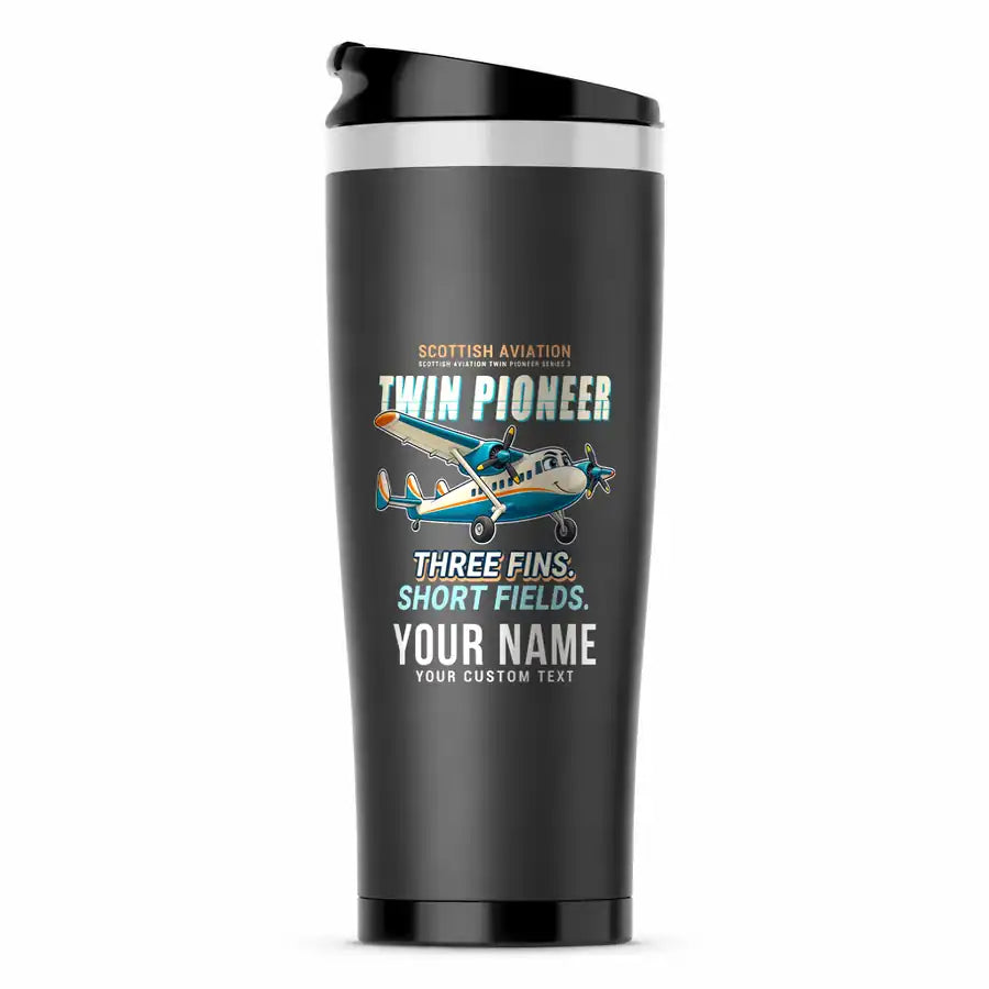 Scottish Aviation Twin Pioneer Series 3 - Cartoon + Name - Stainless Steel (No Holder) - Gray