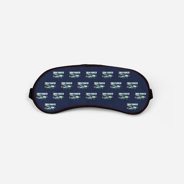 Scottish Aviation Twin Pioneer Series 3 - Cartoon Pattern - Sleep Mask - Navy Blue