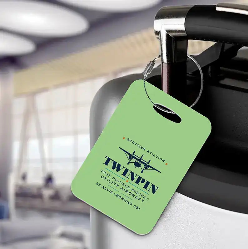 Scottish Aviation Twin Pioneer Series 3 - Heritage - Luggage Tag - Light Green