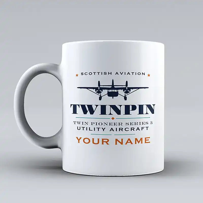 Scottish Aviation Twin Pioneer Series 3 - Heritage + Name - Mug - White