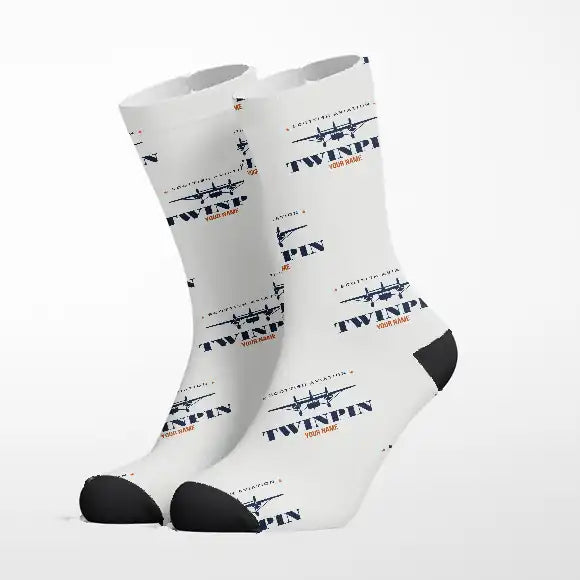 Scottish Aviation Twin Pioneer Series 3 - Heritage + Name - Socks - White