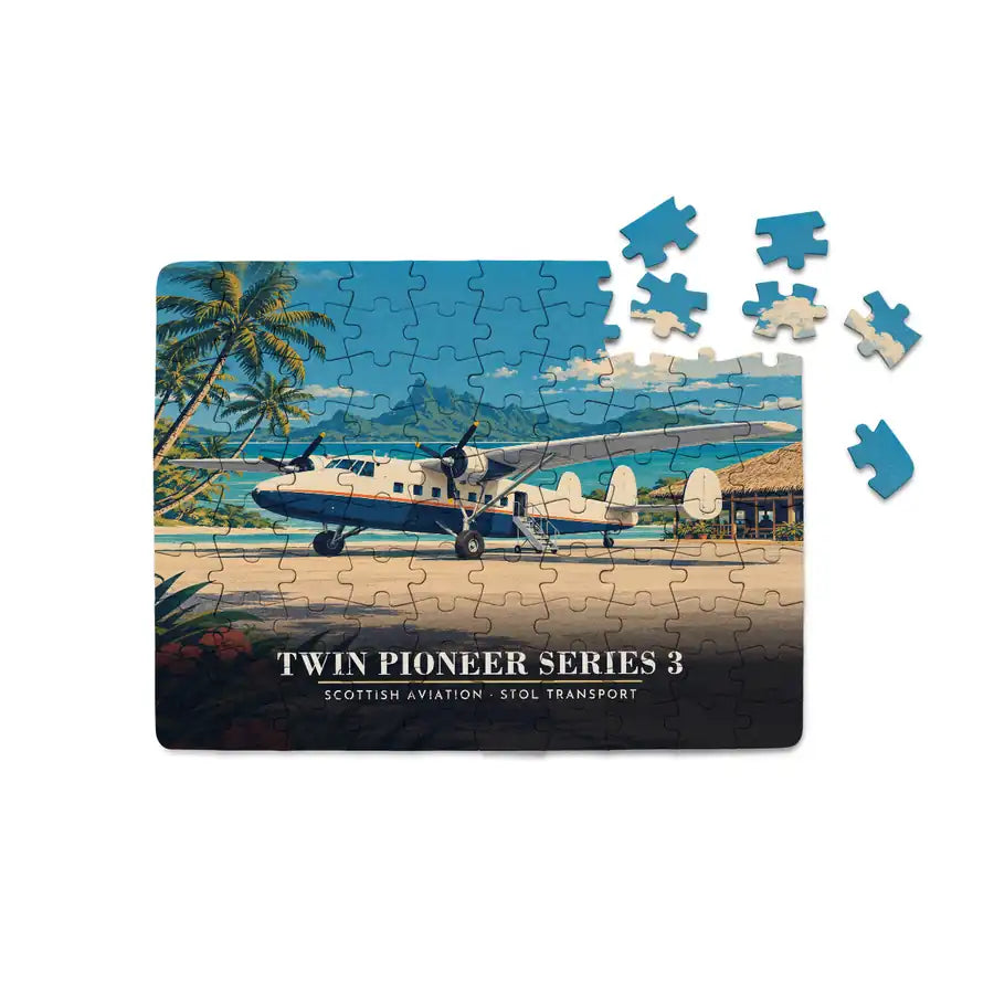 Scottish Aviation Twin Pioneer Series 3 - Horizontal + Text - Canvas Puzzle
