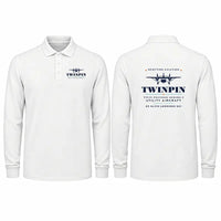 Thumbnail for Scottish Aviation Twin Pioneer Series 3 Premium Polo T-Shirts - Heritage - Long Sleeve - White