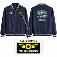 Thumbnail for Scottish Aviation Twin Pioneer Series 3 Stylish Jackets - Baseball Collar - Cartoon + Name - Navy Blue