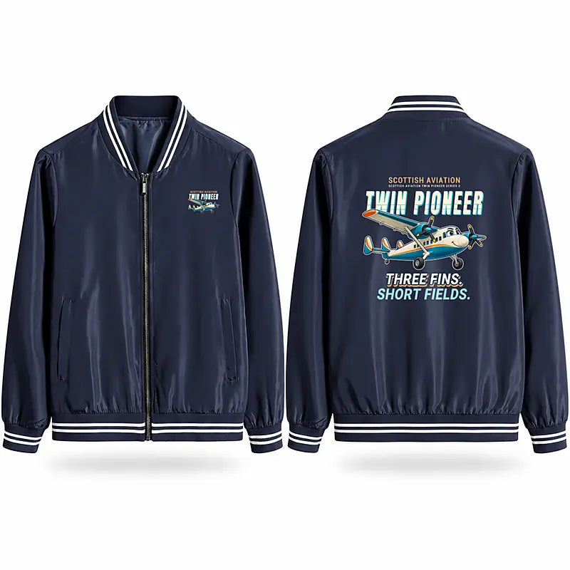 Scottish Aviation Twin Pioneer Series 3 Stylish Jackets - Baseball Collar - Cartoon - Navy Blue