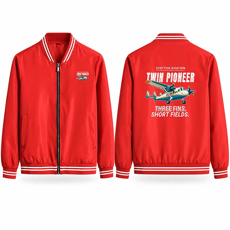Scottish Aviation Twin Pioneer Series 3 Stylish Jackets - Baseball Collar - Cartoon - Red