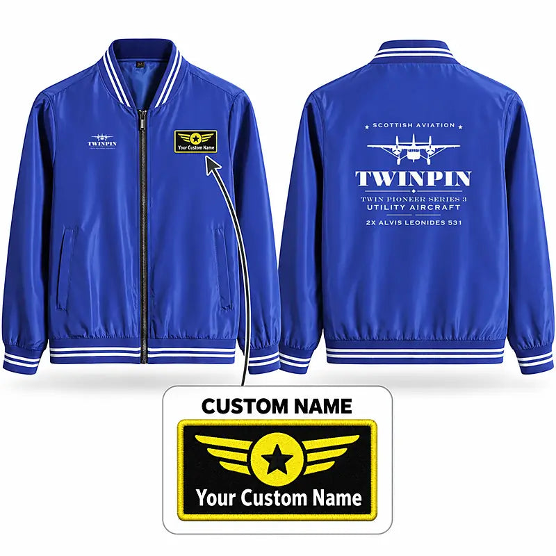 Scottish Aviation Twin Pioneer Series 3 Stylish Jackets - Baseball Collar - Heritage + Name - Royal Blue