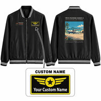 Thumbnail for Scottish Aviation Twin Pioneer Series 3 Stylish Jackets - Baseball Collar - Poster + Name - Black