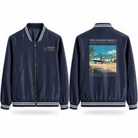 Thumbnail for Scottish Aviation Twin Pioneer Series 3 Stylish Jackets - Baseball Collar - Poster - Navy Blue