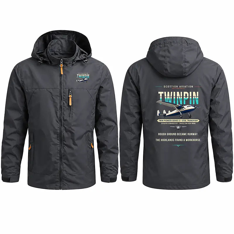 Scottish Aviation Twin Pioneer Series 3 Stylish Jackets - Hooded Windbreaker - Original - Charcoal